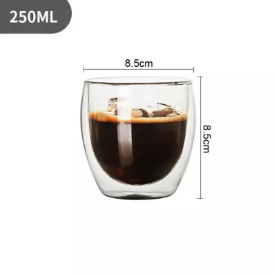 Lot de 6 verres à double paroi - En verre borosilicate - Pour thé, café,  latte, cappuccino - 250