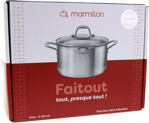 Marmiton - Emotion Faitout 26 cm Inox - Tous feux dont induction