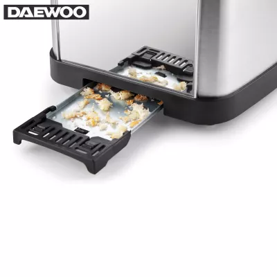 Daewoo SYM-1298: Grille-pain en Acier Inoxydable - 2 Tiroirs, 2 Tranches