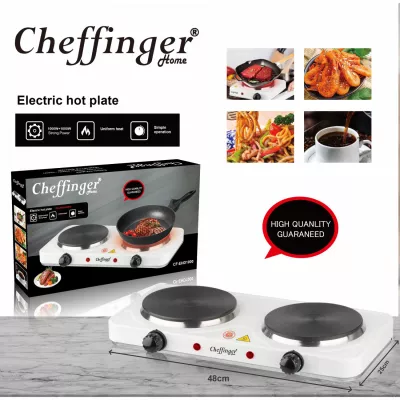 Cheffinger CF-EHD1000 : Plaque chauffante électrique 1000W - Double