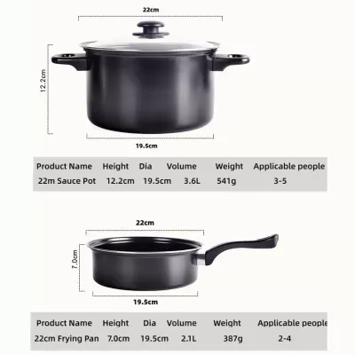 Herzberg HG-04241: Batterie de Cuisine Antiadhésive 13 Pièces Avec Cuillère de Cuisine en Nylon