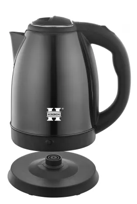 Herzberg HG-5011BLK: Bouilloire électrique 1.8L 1500W en acier inoxydable - Noir