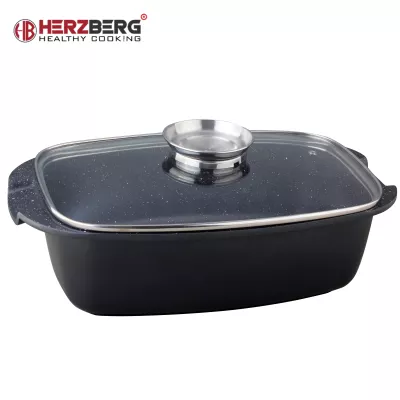 Herzberg HG-7032RG: Gril à Rôtir Avec Revêtement en Marbre De 32 cm