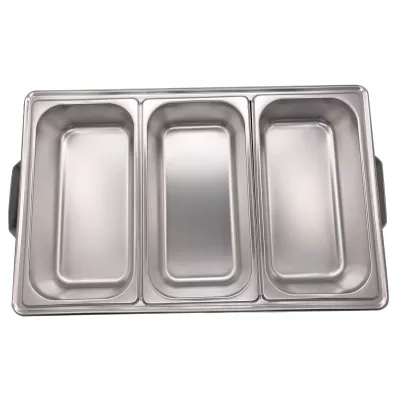 Herzberg HG-8022-3: Réchauffeur Professionnel - 3 Pièces 1/3rd Pan Alimentaire