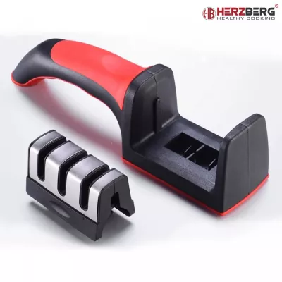 Aiguiseur de couteaux robuste Herzberg HG-8101 Rouge/Noir