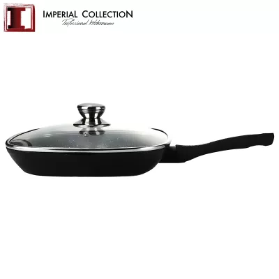 Imperial Collection Poêle à griller avec couvercle en marbre de 28 cm