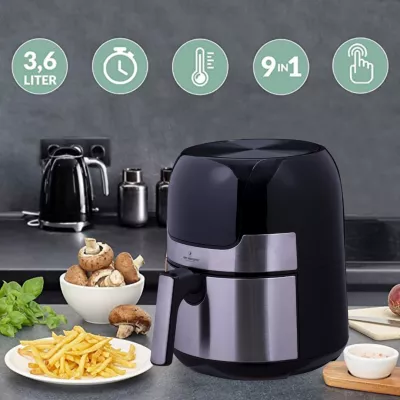 Just Perfecto Friteuse electrique à air chaud avec écran tactile - friteuse  sans huile 1400W - petite friteuse air chaud 3,2L - friteuse air fryer 9