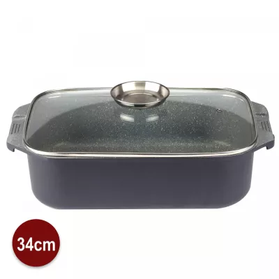 Royalty Line RL-ACR34: Casserole a Rôtir De 34cm À Revêtement En Marbre