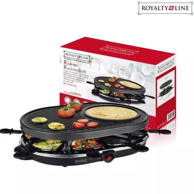 Royalty Line 2 in 1 Elektrogrill mit 8 Stück Raclette