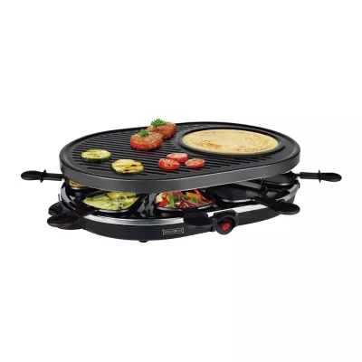 Royalty Line 2 in 1 Elektrogrill mit 8 Stück Raclette