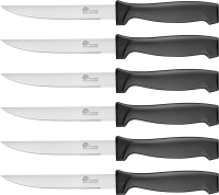 Pradel Excellence - 7030-6N - Lot de 6 Couteaux à Steak, Manche Noir