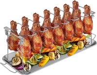 Support 14 Cuisses de Poulet Barbecue ou Four - en Acier Inoxydable