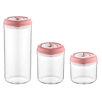 Herzberg  Ensemble de pots de stockage sous vide Rose