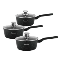 Herzog HR-2621: Ensemble de 6 Casseroles Avec Couvercle en Verre