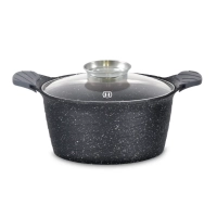 Herzog HR-5222: Cocotte en Marbre de 24cm Avec Bouton Aromatique - 4.6L